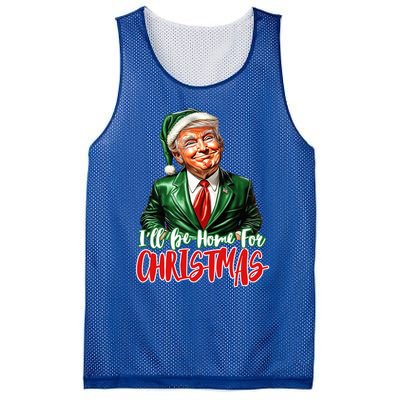 ILl Be Home For Christmas Xmas Trump Pajamas Holiday Santa Gift Mesh Reversible Basketball Jersey Tank