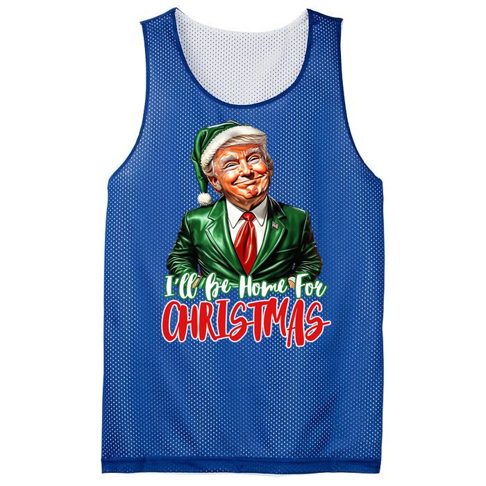 ILl Be Home For Christmas Xmas Trump Pajamas Holiday Santa Gift Mesh Reversible Basketball Jersey Tank