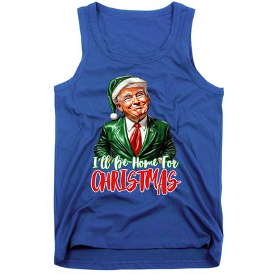 ILl Be Home For Christmas Xmas Trump Pajamas Holiday Santa Gift Tank Top