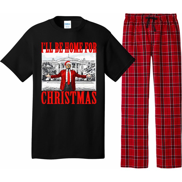 Ill Be Home For Christmas Funny Donald Trump Pajama Set