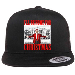 Ill Be Home For Christmas Funny Donald Trump Flat Bill Trucker Hat