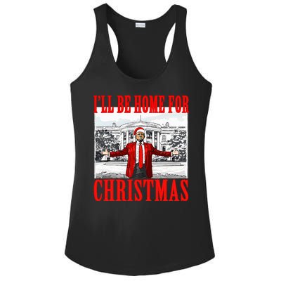 Ill Be Home For Christmas Funny Donald Trump Ladies PosiCharge Competitor Racerback Tank