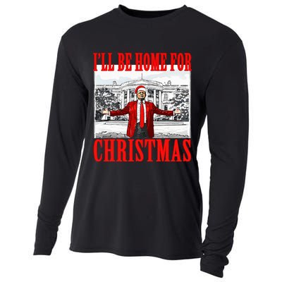 Ill Be Home For Christmas Funny Donald Trump Cooling Performance Long Sleeve Crew
