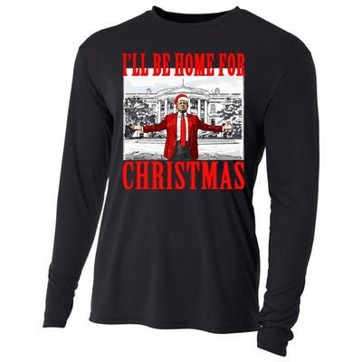 Ill Be Home For Christmas Funny Donald Trump Cooling Performance Long Sleeve Crew