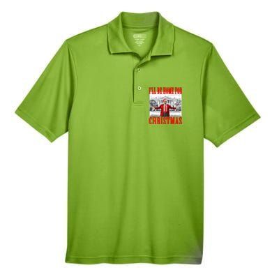 ILl Be Home For Christmas Santa Funny Trump Xmas Pajamas Men's Origin Performance Piqué Polo