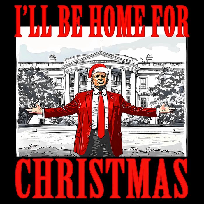 ILl Be Home For Christmas Santa Funny Trump Xmas Pajamas Doggie Tank