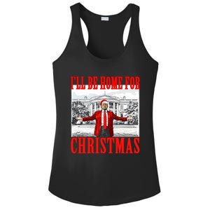 ILl Be Home For Christmas Santa Funny Trump Xmas Pajamas Ladies PosiCharge Competitor Racerback Tank