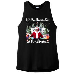 ILl Be Home For Christmas Funny Santa Claus Trump 2024 Ladies PosiCharge Tri-Blend Wicking Tank