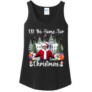 ILl Be Home For Christmas Funny Santa Claus Trump 2024 Ladies Essential Tank