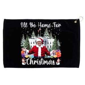 ILl Be Home For Christmas Funny Santa Claus Trump 2024 Grommeted Golf Towel