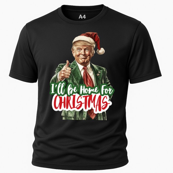 ILl Be Home For Christmas Funny Santa Claus Trump 2024 Cooling Performance Crew T-Shirt