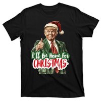 ILl Be Home For Christmas Funny Santa Claus Trump 2024 T-Shirt