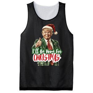 ILl Be Home For Christmas Funny Santa Claus Trump 2024 Mesh Reversible Basketball Jersey Tank