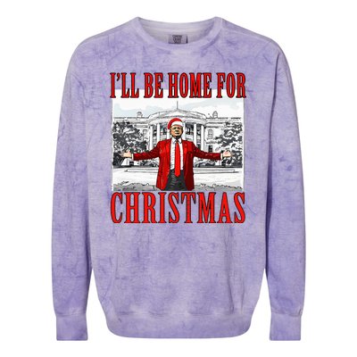 Ill Be Home For Christmas Donald Trump 2024 Election Colorblast Crewneck Sweatshirt