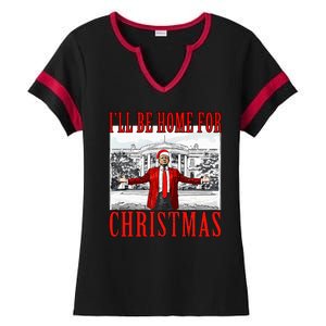 Ill Be Home For Christmas Donald Trump 2024 Election Ladies Halftime Notch Neck Tee