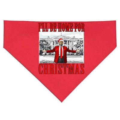 Ill Be Home For Christmas Donald Trump 2024 Election USA-Made Doggie Bandana