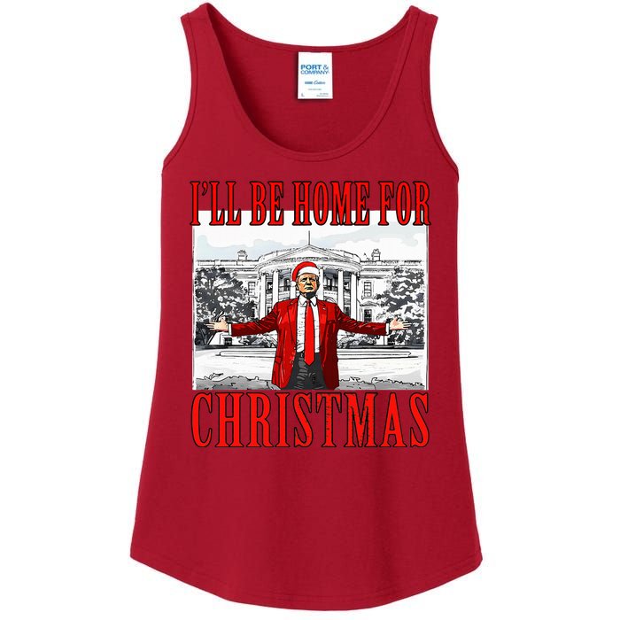 Ill Be Home For Christmas Donald Trump 2024 Election Ladies Essential Tank