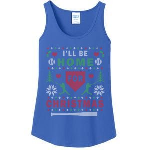 ILl Be Home For Christmas Baseball Ugly Christmas Gift Funny Gift Ladies Essential Tank