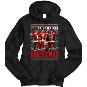 ILl Be Home For Christmas Santa Trump Ugly Christmas Sweate Tie Dye Hoodie