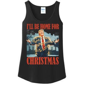 ILl Be Home For Christmas Santa Funny Trump Xmas Pajamas Ladies Essential Tank