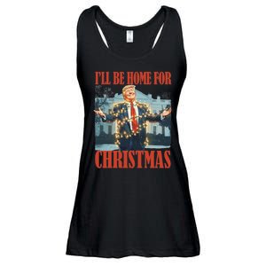 ILl Be Home For Christmas Santa Funny Trump Xmas Pajamas Ladies Essential Flowy Tank