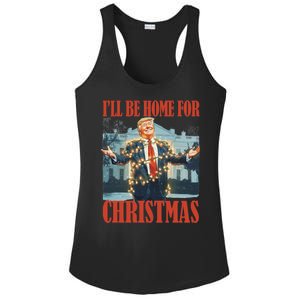 ILl Be Home For Christmas Santa Funny Trump Xmas Pajamas Ladies PosiCharge Competitor Racerback Tank