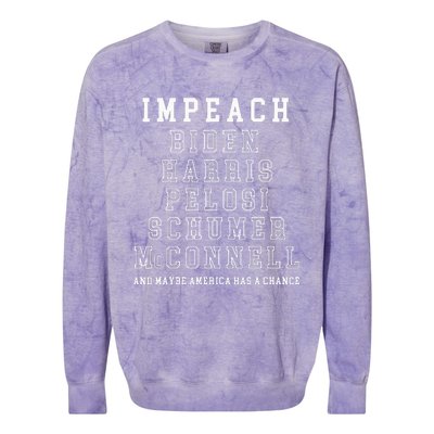 Impeach Biden Harris Pelosi Schumer Mcconnell Political Colorblast Crewneck Sweatshirt