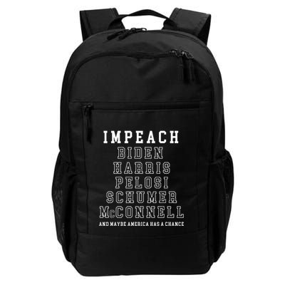 Impeach Biden Harris Pelosi Schumer Mcconnell Political Backpack