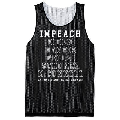 Impeach Biden Harris Pelosi Schumer Mcconnell Political Mesh Reversible Basketball Jersey Tank