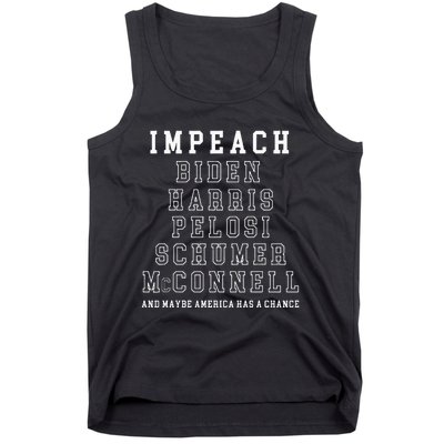 Impeach Biden Harris Pelosi Schumer Mcconnell Political Tank Top