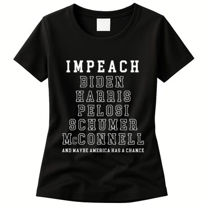 Impeach Biden Harris Pelosi Schumer Mcconnell Political Womens T-Shirt