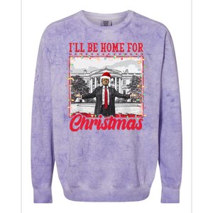 Ill Be Home For Christmas Santa Funny Trump Colorblast Crewneck Sweatshirt