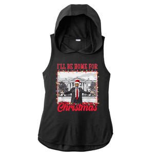 Ill Be Home For Christmas Santa Funny Trump Ladies PosiCharge Tri-Blend Wicking Draft Hoodie Tank