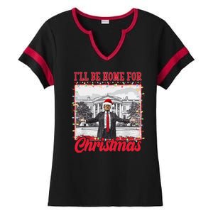 Ill Be Home For Christmas Santa Funny Trump Ladies Halftime Notch Neck Tee