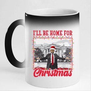 Ill Be Home For Christmas Santa Funny Trump 11oz Black Color Changing Mug