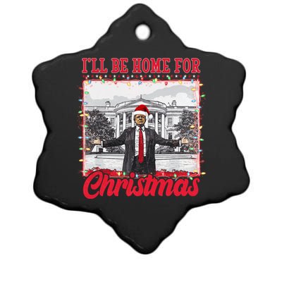 Ill Be Home For Christmas Santa Funny Trump Ceramic Star Ornament