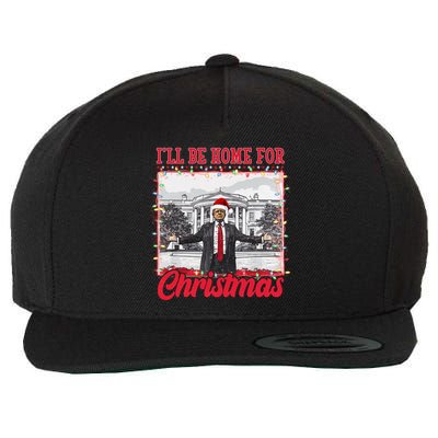Ill Be Home For Christmas Santa Funny Trump Wool Snapback Cap