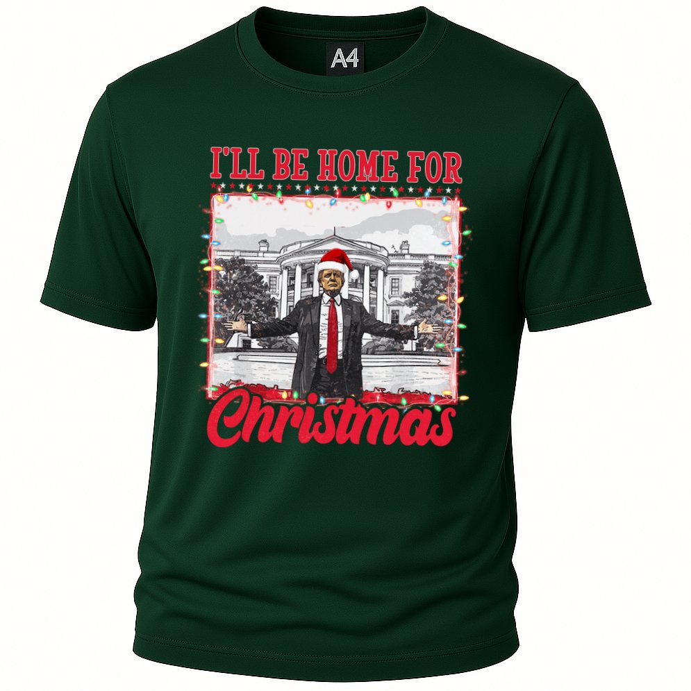 Ill Be Home For Christmas Santa Funny Trump Cooling Performance Crew T-Shirt
