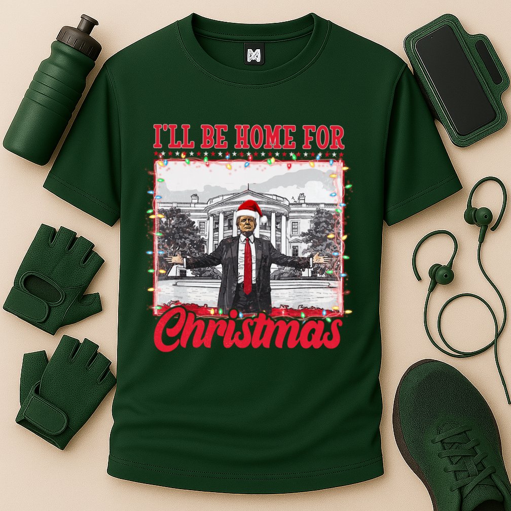 Ill Be Home For Christmas Santa Funny Trump Cooling Performance Crew T-Shirt