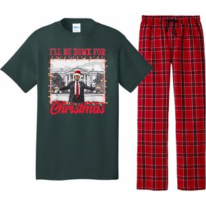 Ill Be Home For Christmas Santa Funny Trump Pajama Set