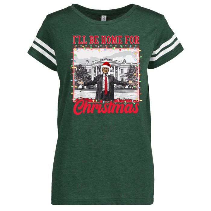 Ill Be Home For Christmas Santa Funny Trump Enza Ladies Jersey Football T-Shirt