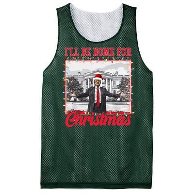 Ill Be Home For Christmas Santa Funny Trump Mesh Reversible Basketball Jersey Tank