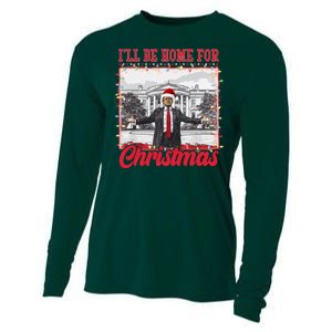 Ill Be Home For Christmas Santa Funny Trump Cooling Performance Long Sleeve Crew