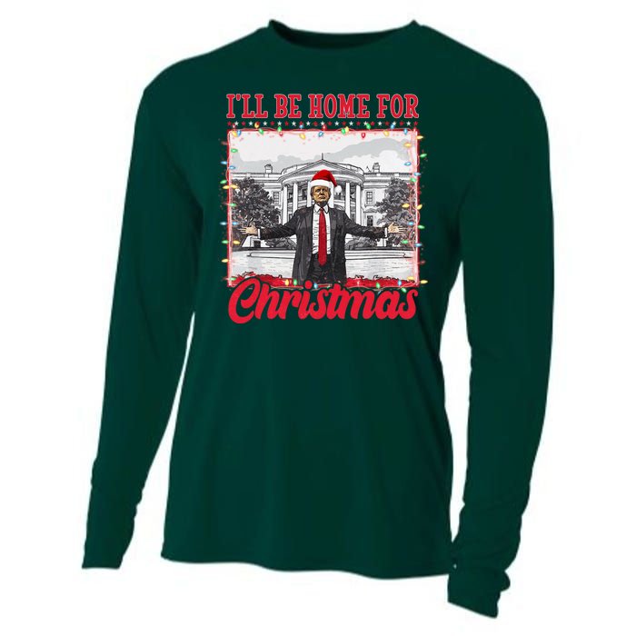 Ill Be Home For Christmas Santa Funny Trump Cooling Performance Long Sleeve Crew