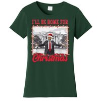 Ill Be Home For Christmas Santa Funny Trump Women's T-Shirt