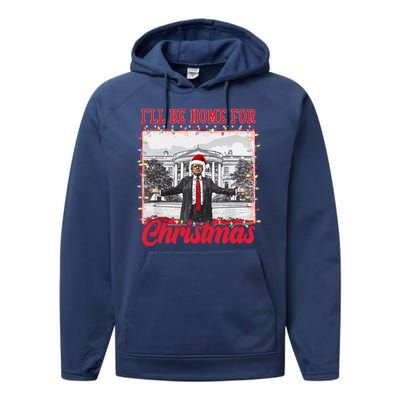 Ill Be Home For Christmas Santa Funny Trump Performance Fleece Hoodie