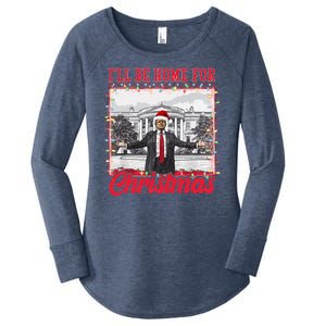 Ill Be Home For Christmas Santa Funny Trump Women's Perfect Tri Tunic Long Sleeve Shirt