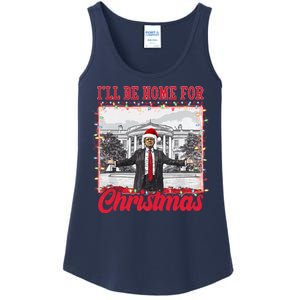 Ill Be Home For Christmas Santa Funny Trump Ladies Essential Tank