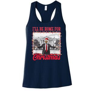 Ill Be Home For Christmas Santa Funny Trump Women's Racerback Tank