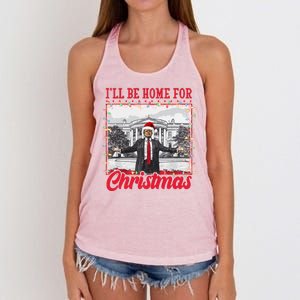 Ill Be Home For Christmas Santa Funny Trump Women's Knotted Racerback Tank